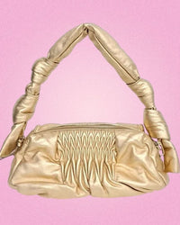 Miu Miu Vintage Matelasse Metallic Gold Shoulder Bag 1
